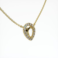14K Yellow Gold Pave Necklace Setting Image