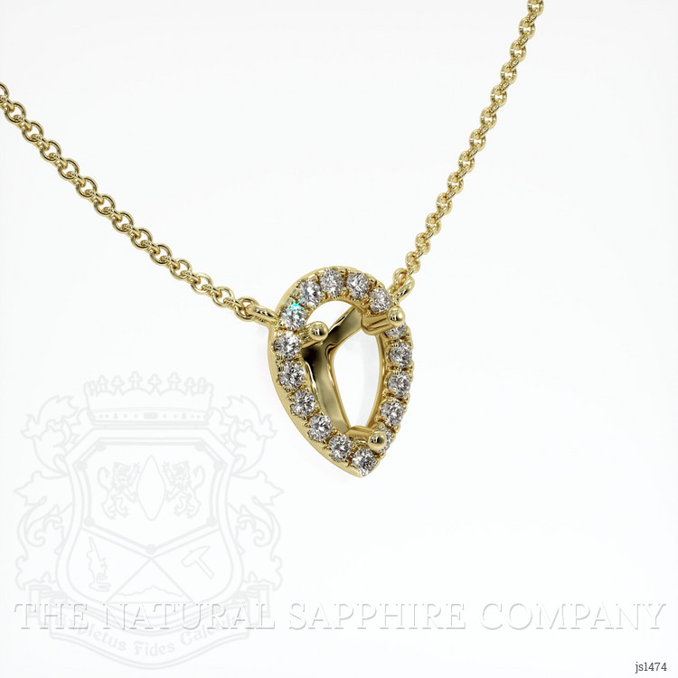 14K Yellow Gold Pave Necklace Setting