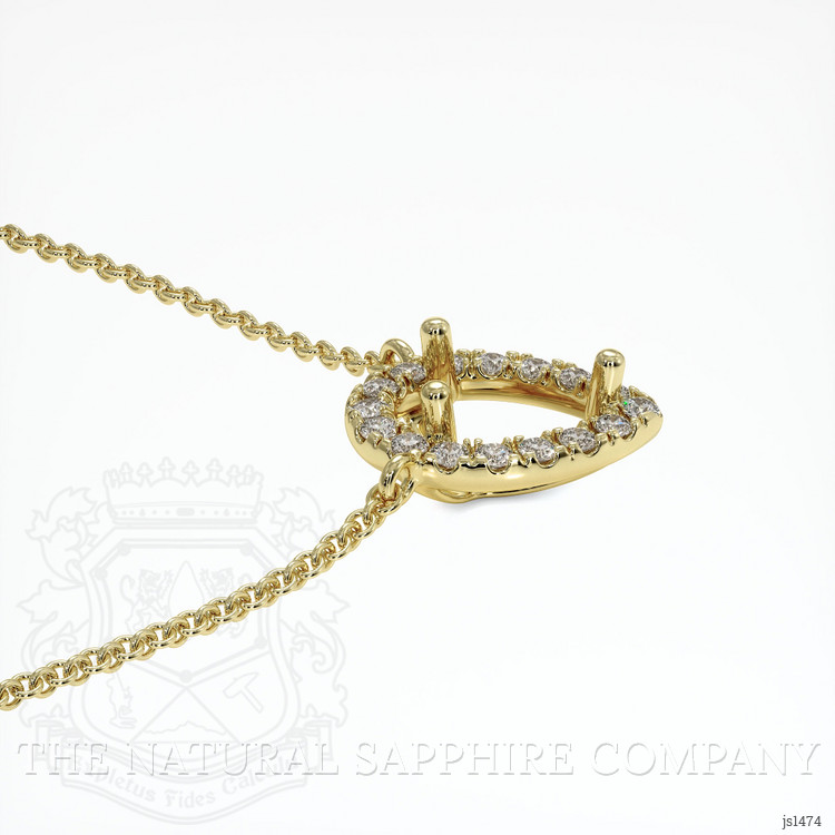 14K Yellow Gold Pave Necklace Setting