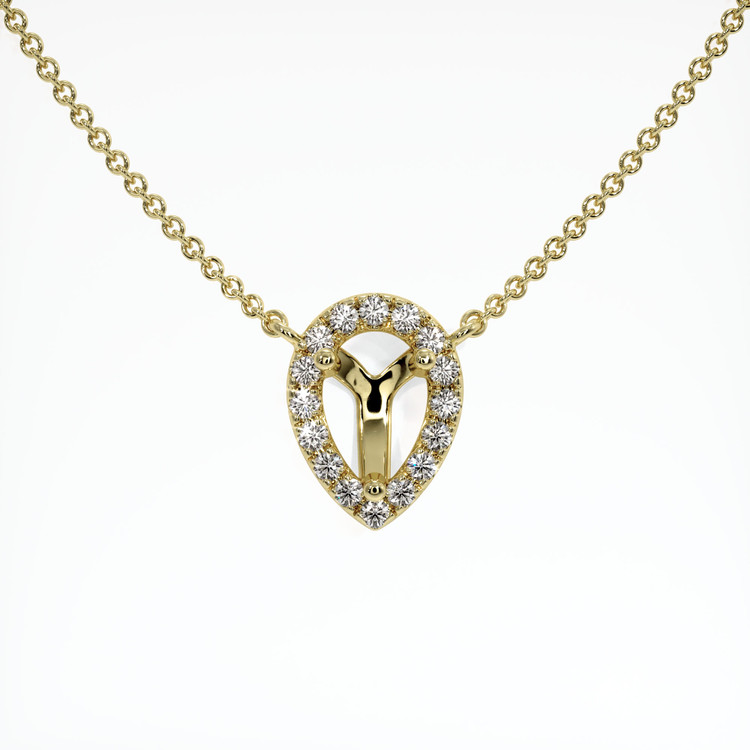 18K Yellow Gold Pave Necklace Setting
