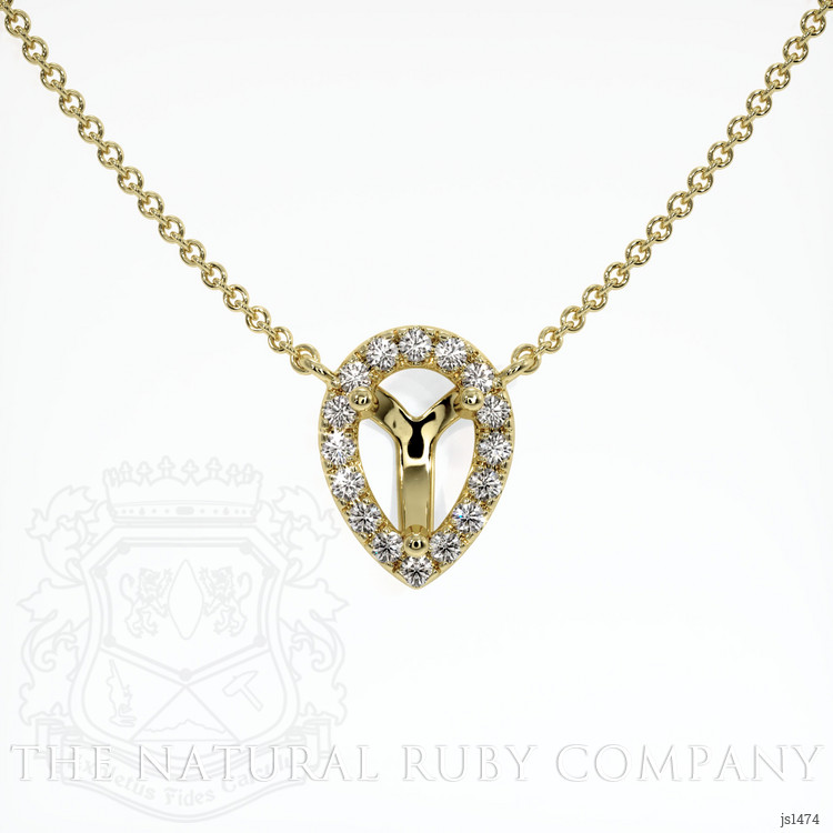 18K Yellow Gold Pave Necklace Setting