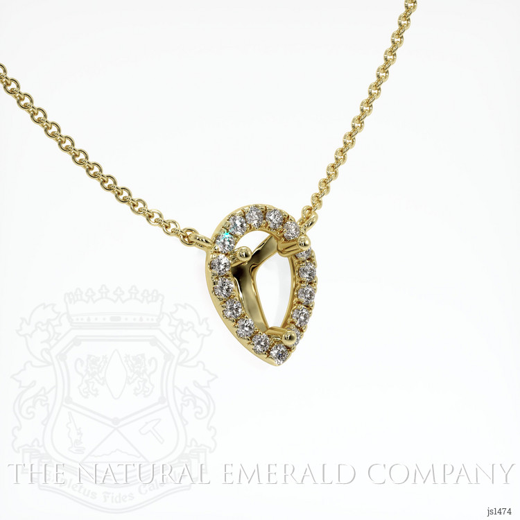 18K Yellow Gold Pave Necklace Setting