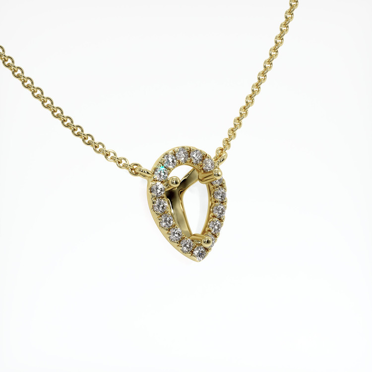 18K Yellow Gold Pave Necklace Setting
