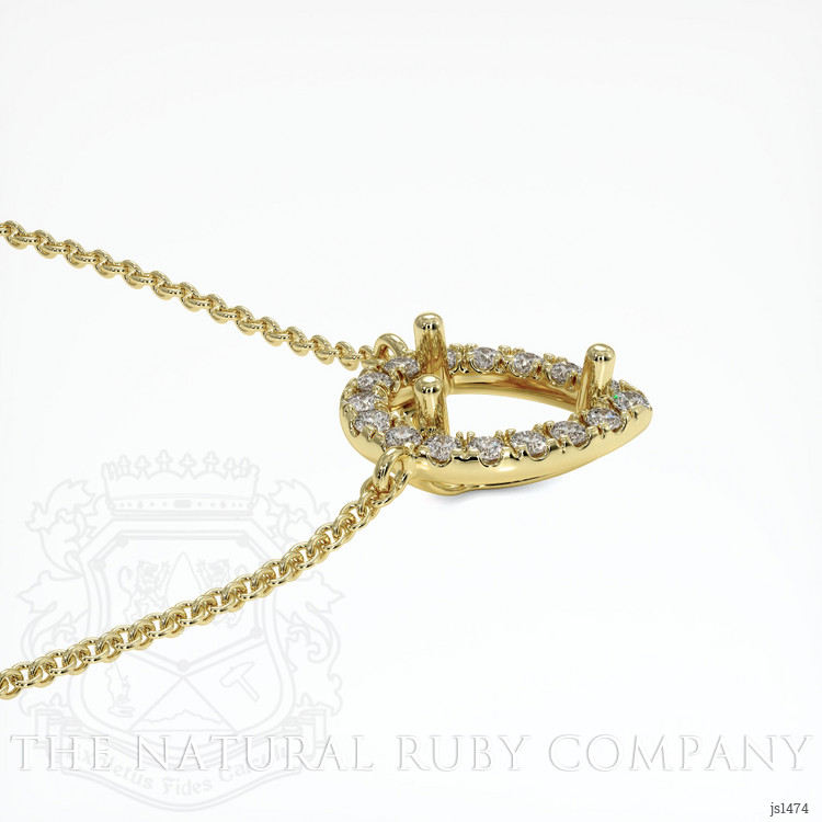 18K Yellow Gold Pave Necklace Setting