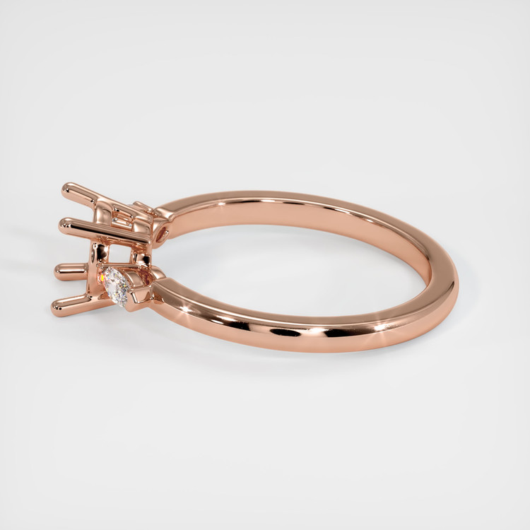 14K Rose Gold Three Stone Ring Setting