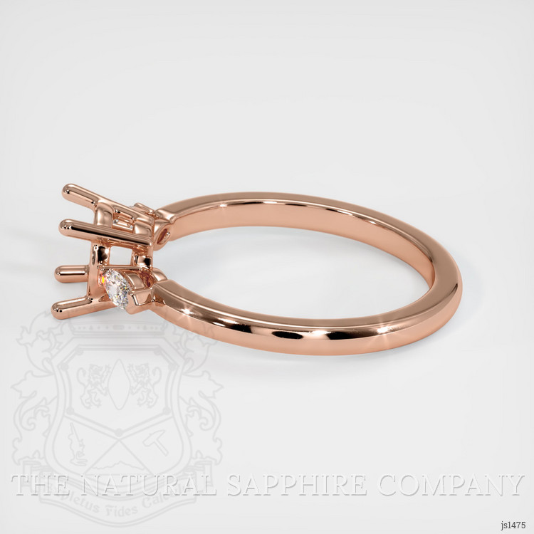 14K Rose Gold Three Stone Ring Setting