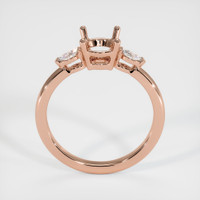 14K Rose Gold Three Stone Ring Setting Image