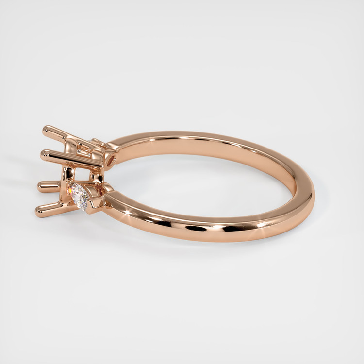 18K Rose Gold Three Stone Ring Setting