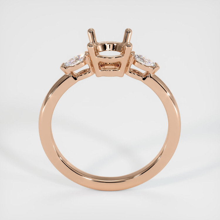 18K Rose Gold Three Stone Ring Setting