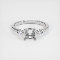 14K White Gold Three Stone Ring Setting Image