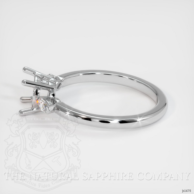 14K White Gold Three Stone Ring Setting
