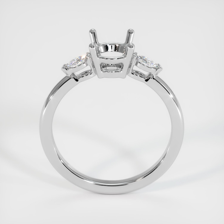 14K White Gold Three Stone Ring Setting