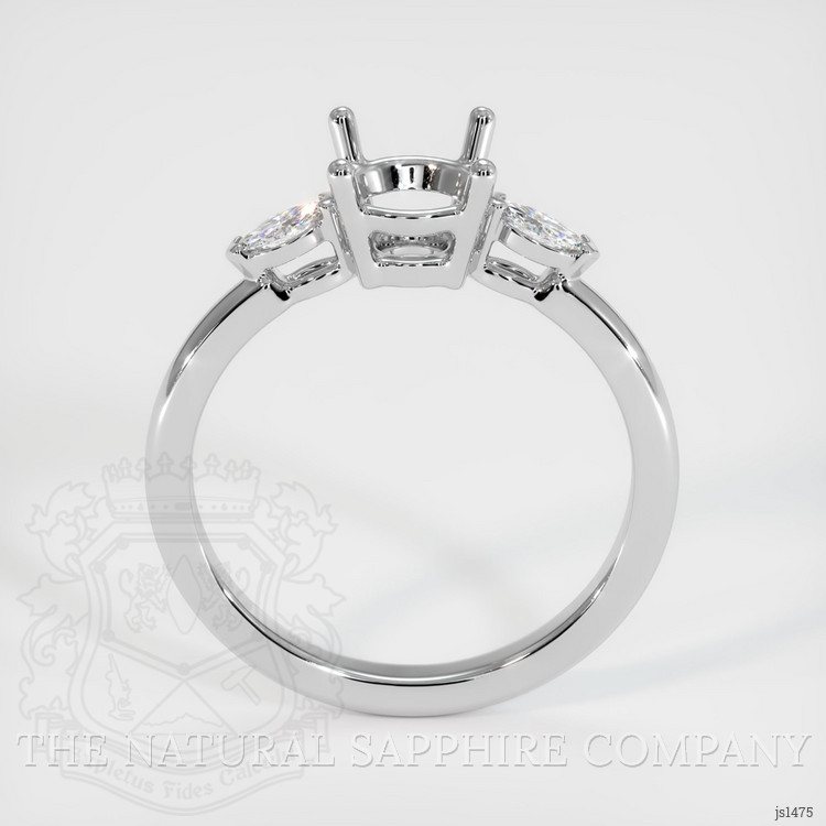 14K White Gold Three Stone Ring Setting