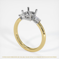 14K White & Yellow Three Stone Ring Setting Image