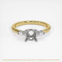 14K White & Yellow Three Stone Ring Setting Image
