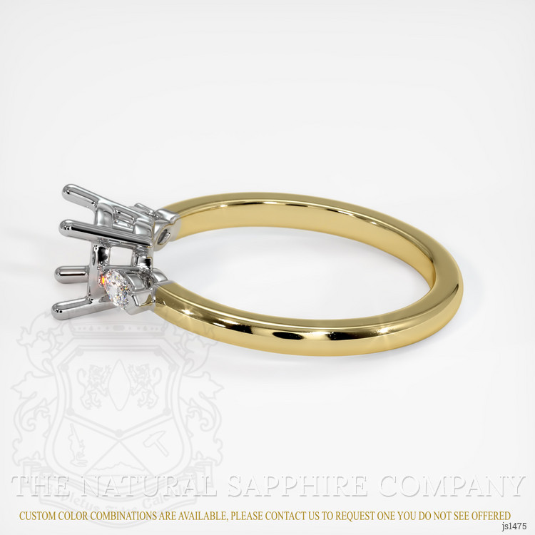 14K White & Yellow Three Stone Ring Setting