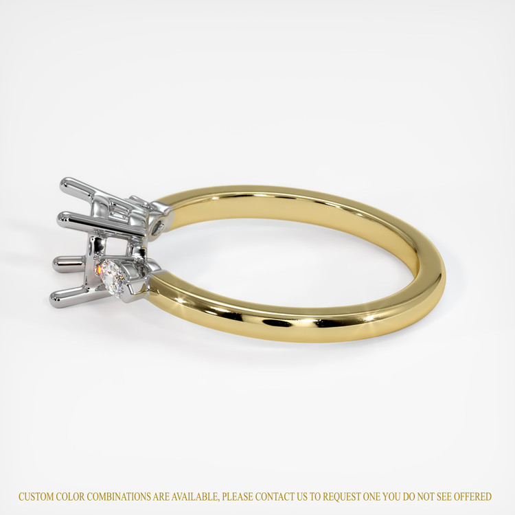 14K White & Yellow Three Stone Ring Setting