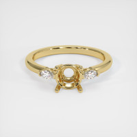 10K Yellow Gold Three Stone Ring Setting Image