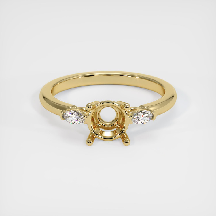14K Yellow Gold Three Stone Ring Setting