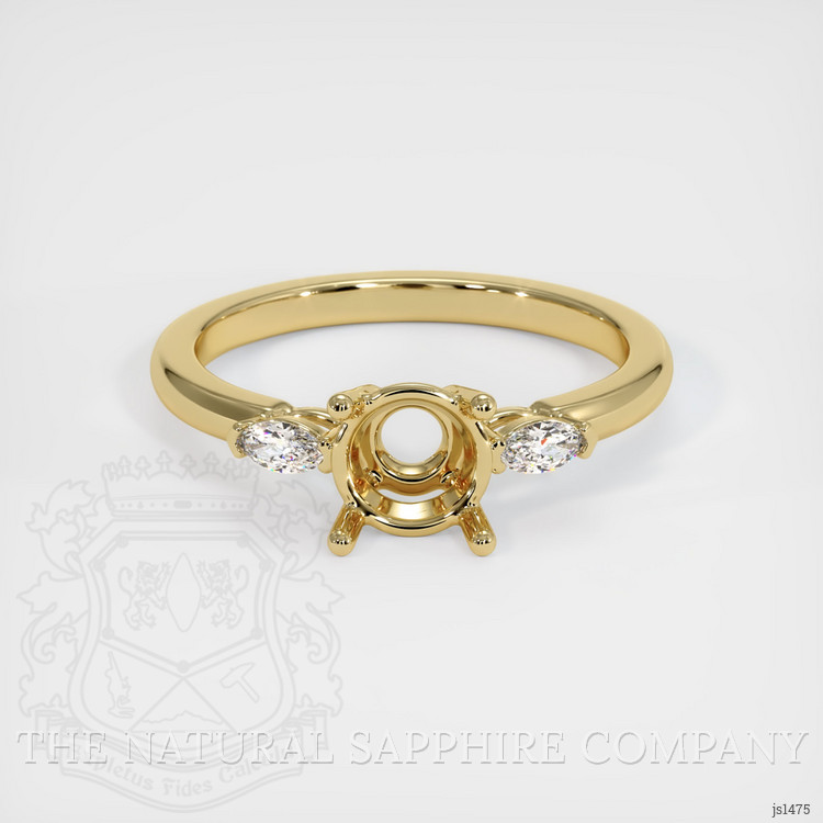 14K Yellow Gold Three Stone Ring Setting