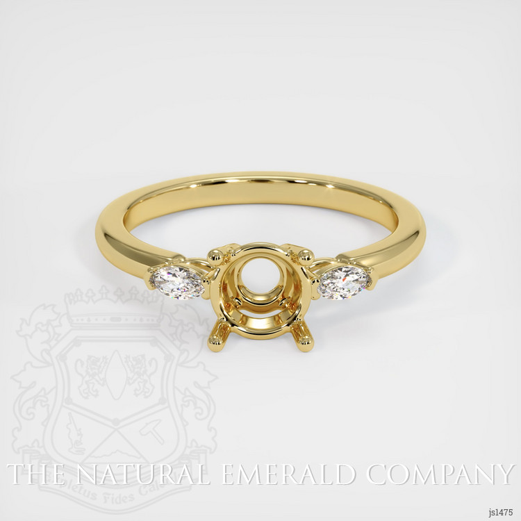 18K Yellow Gold Three Stone Ring Setting
