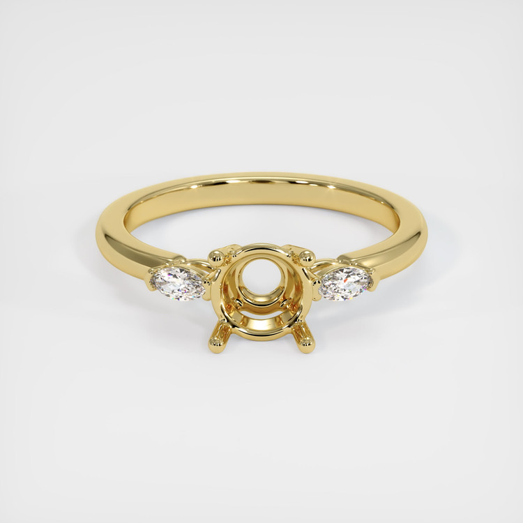18K Yellow Gold Three Stone Ring Setting