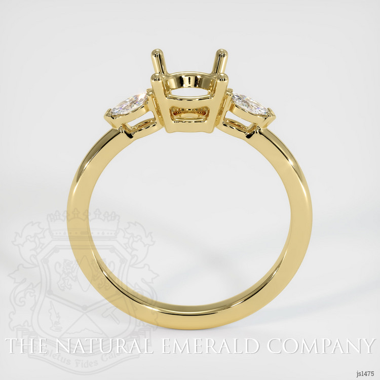18K Yellow Gold Three Stone Ring Setting