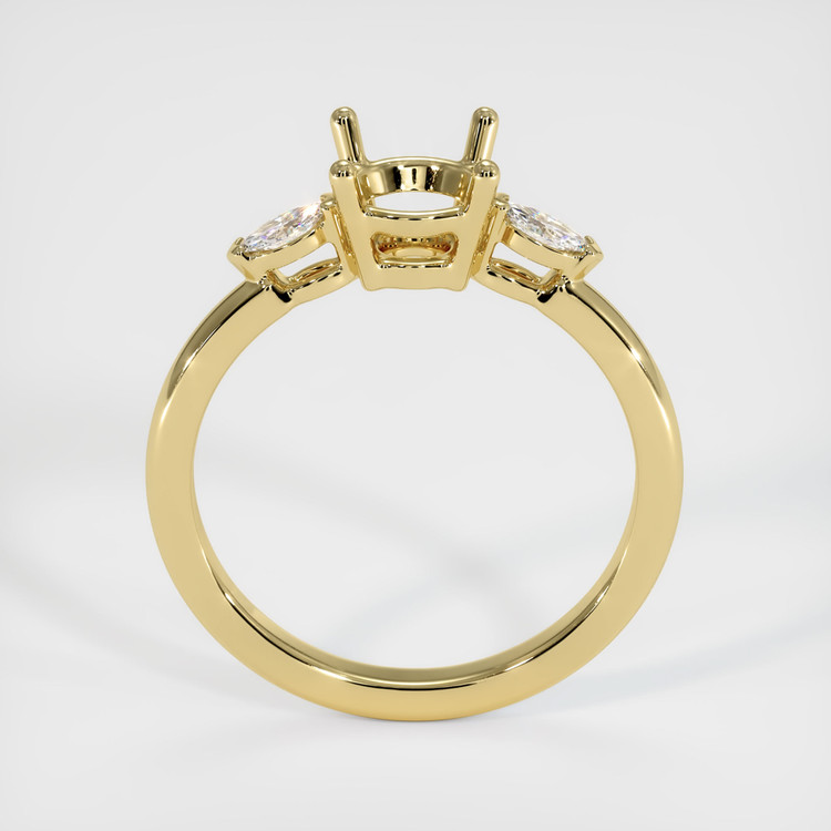 18K Yellow Gold Three Stone Ring Setting