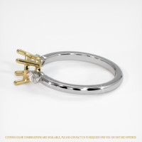 14K Yellow & White Three Stone Ring Setting Image