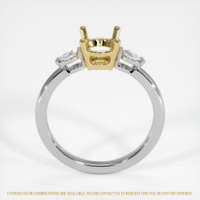 18K Yellow & White Three Stone Ring Setting Image