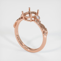 Accent Stones Blue Sapphire Ring 0.55 Ct., 14K Rose Gold Combination Setting