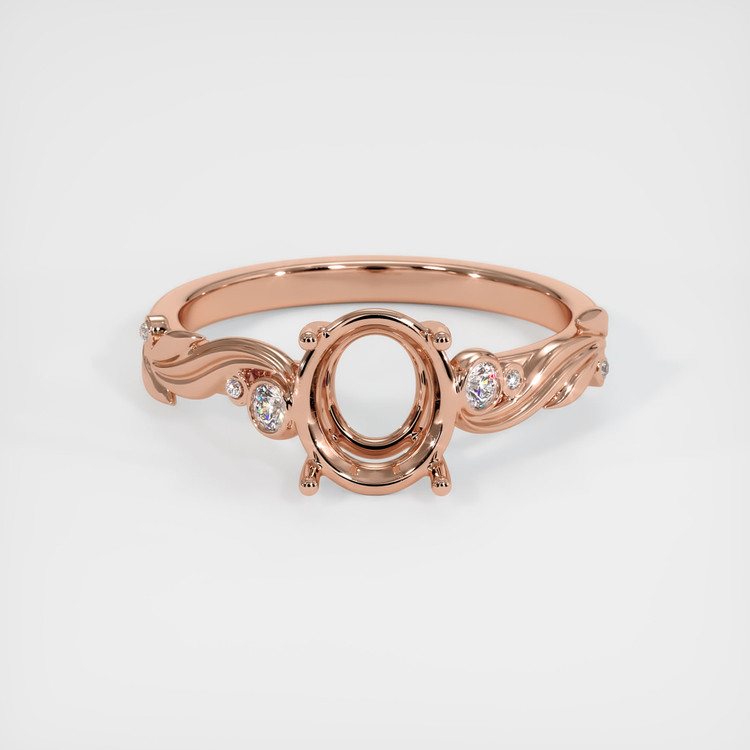 14K Rose Gold Accent Stones Ring Setting