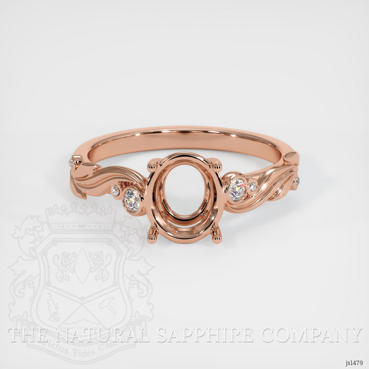 14K Rose Gold Accent Stones Ring Setting