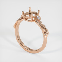 Accent Stones Blue Sapphire Ring 0.55 Ct., 18K Rose Gold Combination Setting