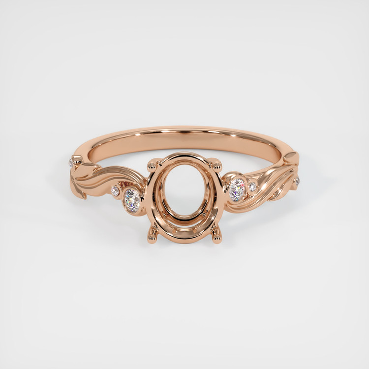 18K Rose Gold Accent Stones Ring Setting