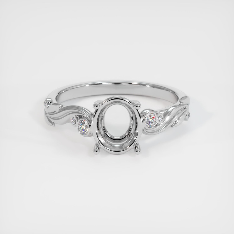 14K White Gold Accent Stones Ring Setting