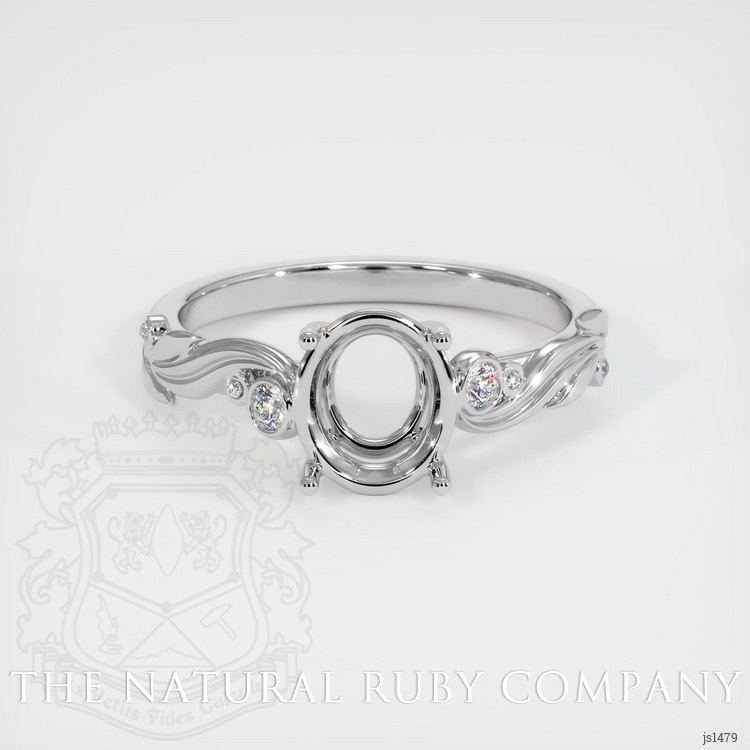 14K White Gold Accent Stones Ring Setting