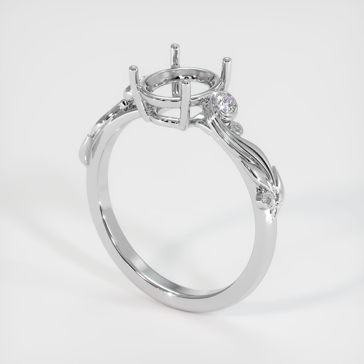 18K White Gold Accent Stones Ring Setting
