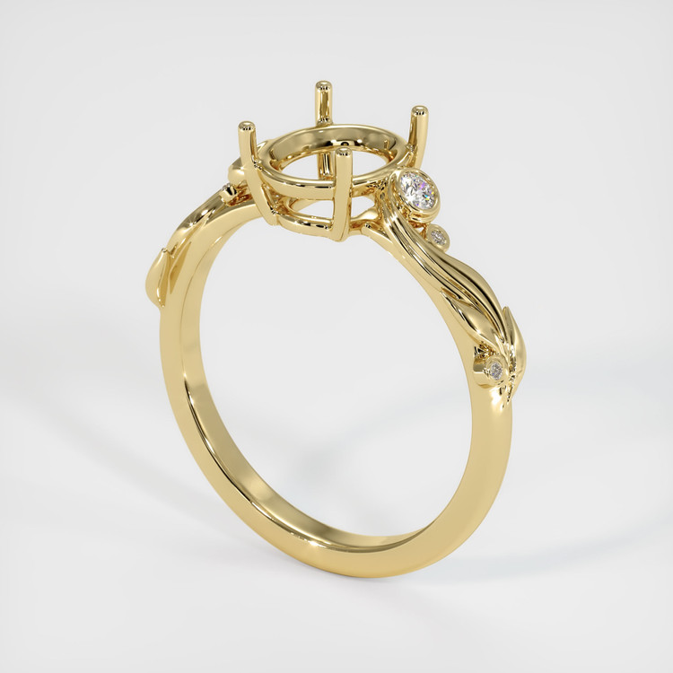 14K Yellow Gold Accent Stones Ring Setting