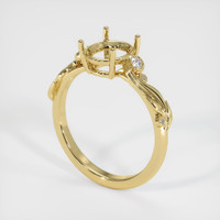 18K Yellow Gold Accent Stones Ring Setting Video