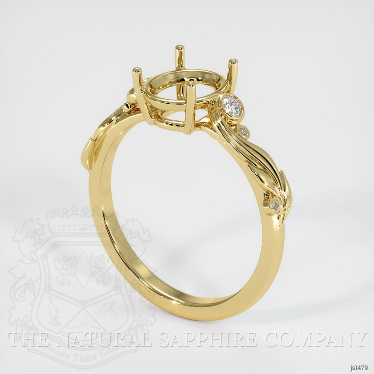 18K Yellow Gold Accent Stones Ring Setting
