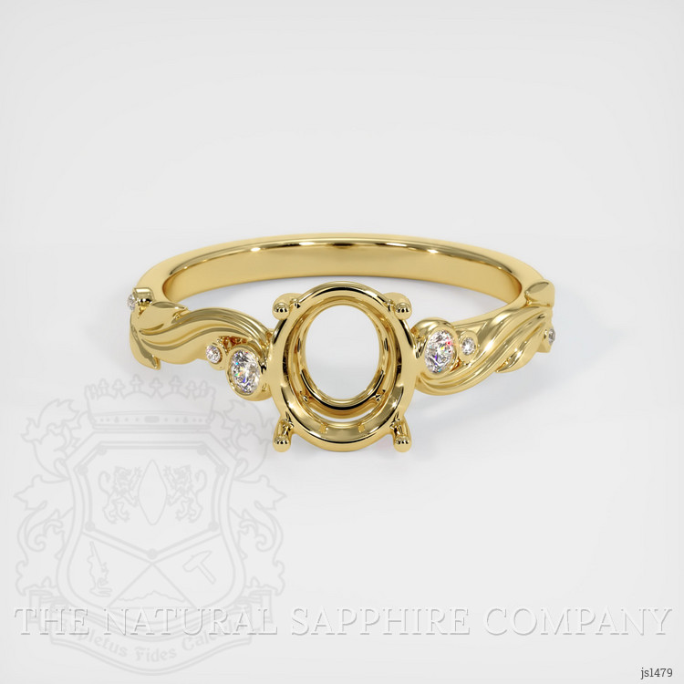 18K Yellow Gold Accent Stones Ring Setting