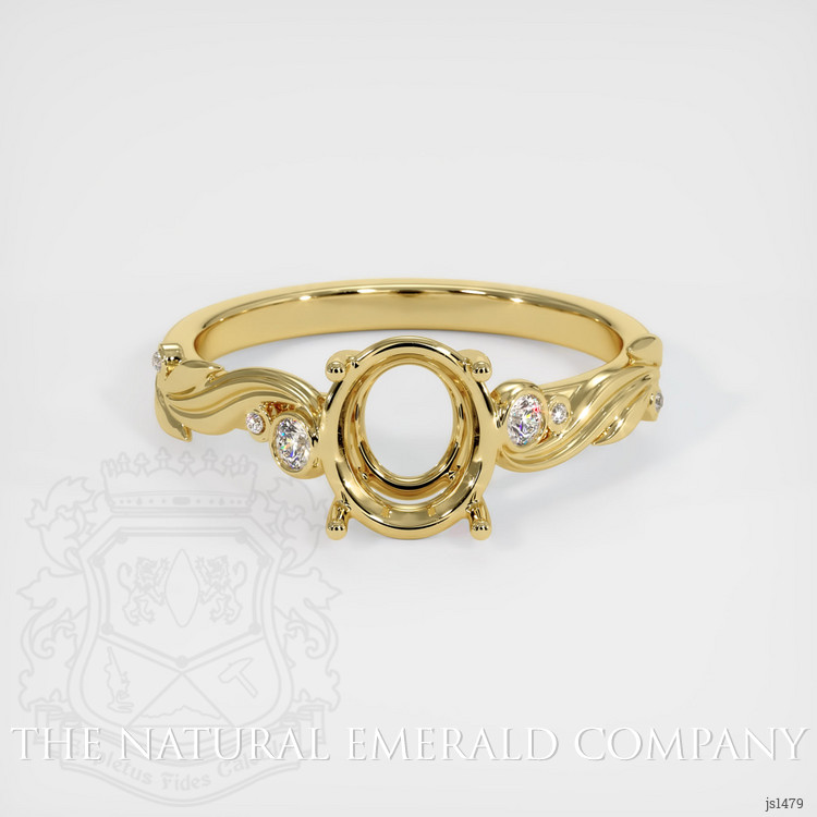 18K Yellow Gold Accent Stones Ring Setting