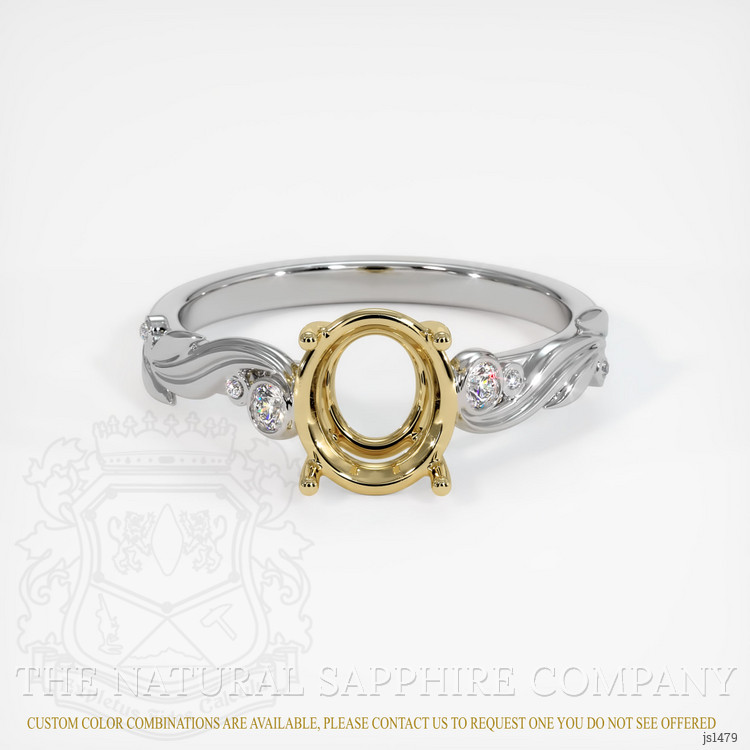 14K Yellow & White Accent Stones Ring Setting
