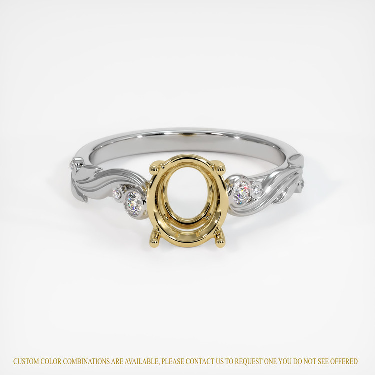 14K Yellow & White Accent Stones Ring Setting