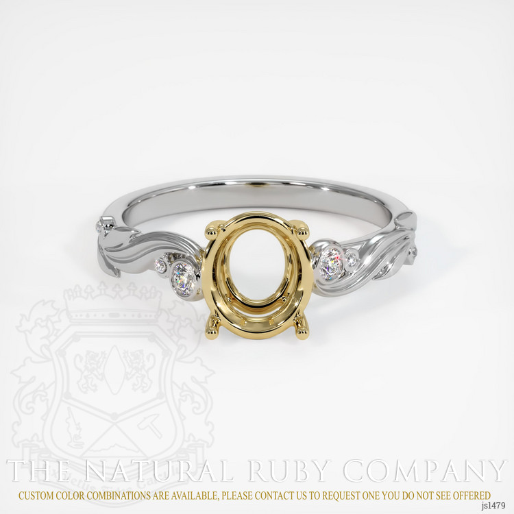 14K Yellow & White Accent Stones Ring Setting