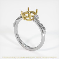 18K Yellow & White Accent Stones Ring Setting Video
