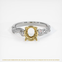 18K Yellow & White Accent Stones Ring Setting Image