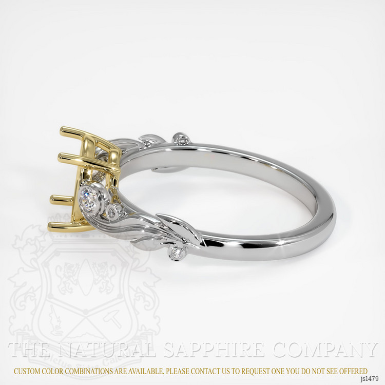18K Yellow & White Accent Stones Ring Setting