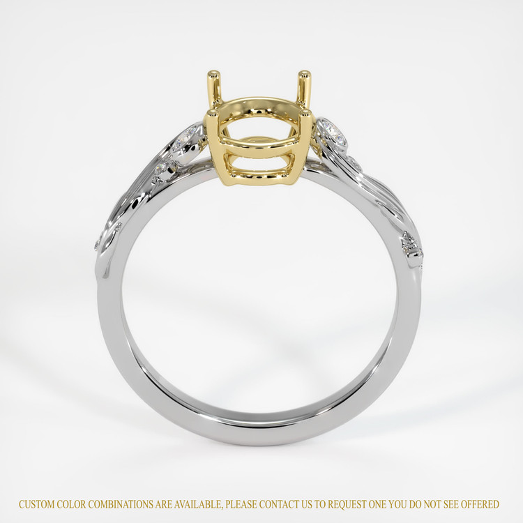 18K Yellow & White Accent Stones Ring Setting